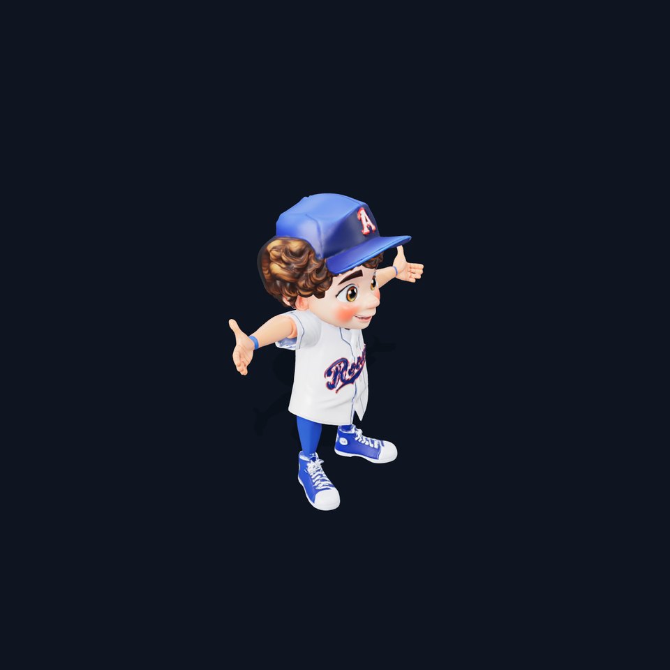 Cheerful Baseball Kid model pack